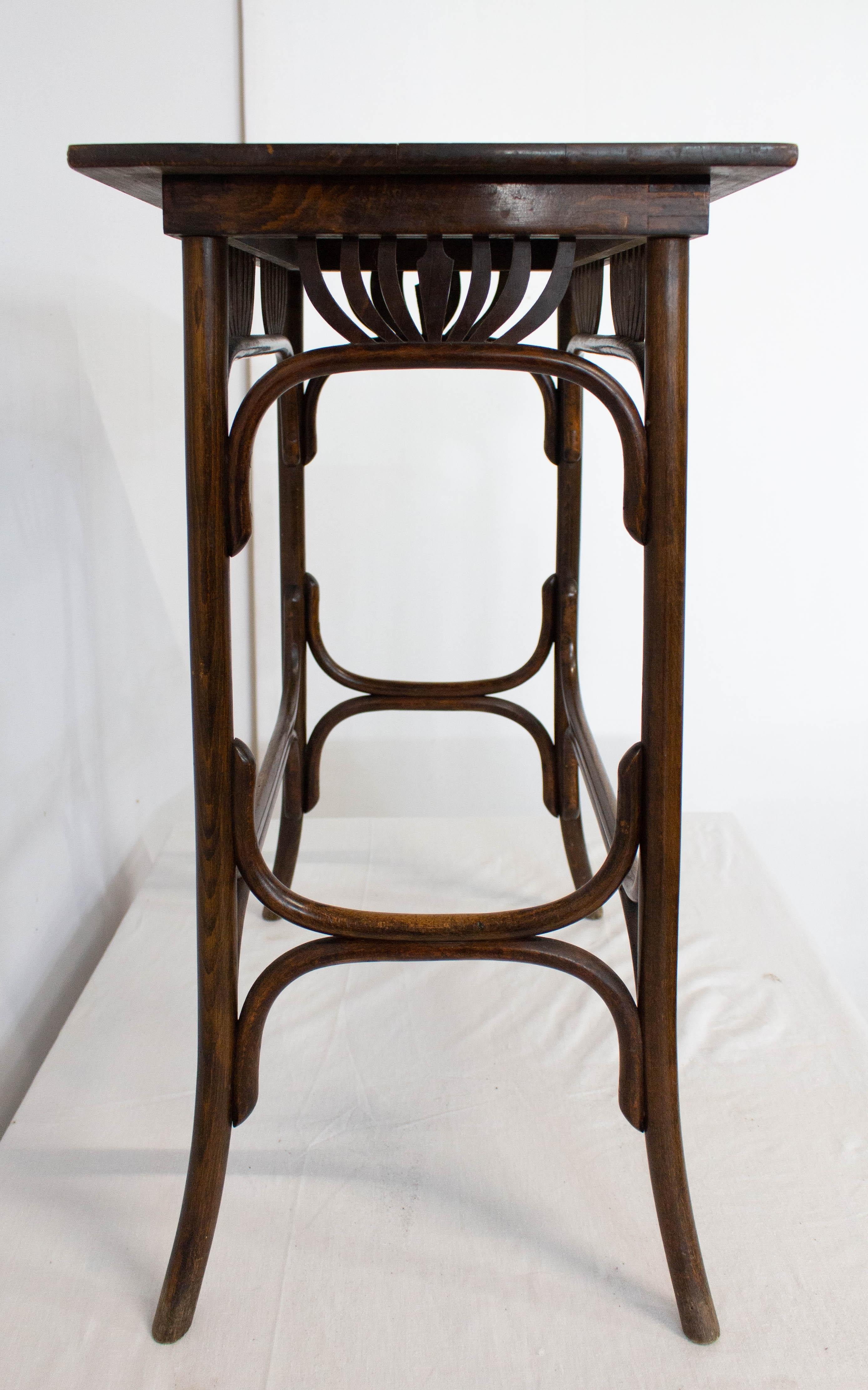 French Art Nouveau Thonet Fischel Side Table Palmettes Model, Early 20th Century