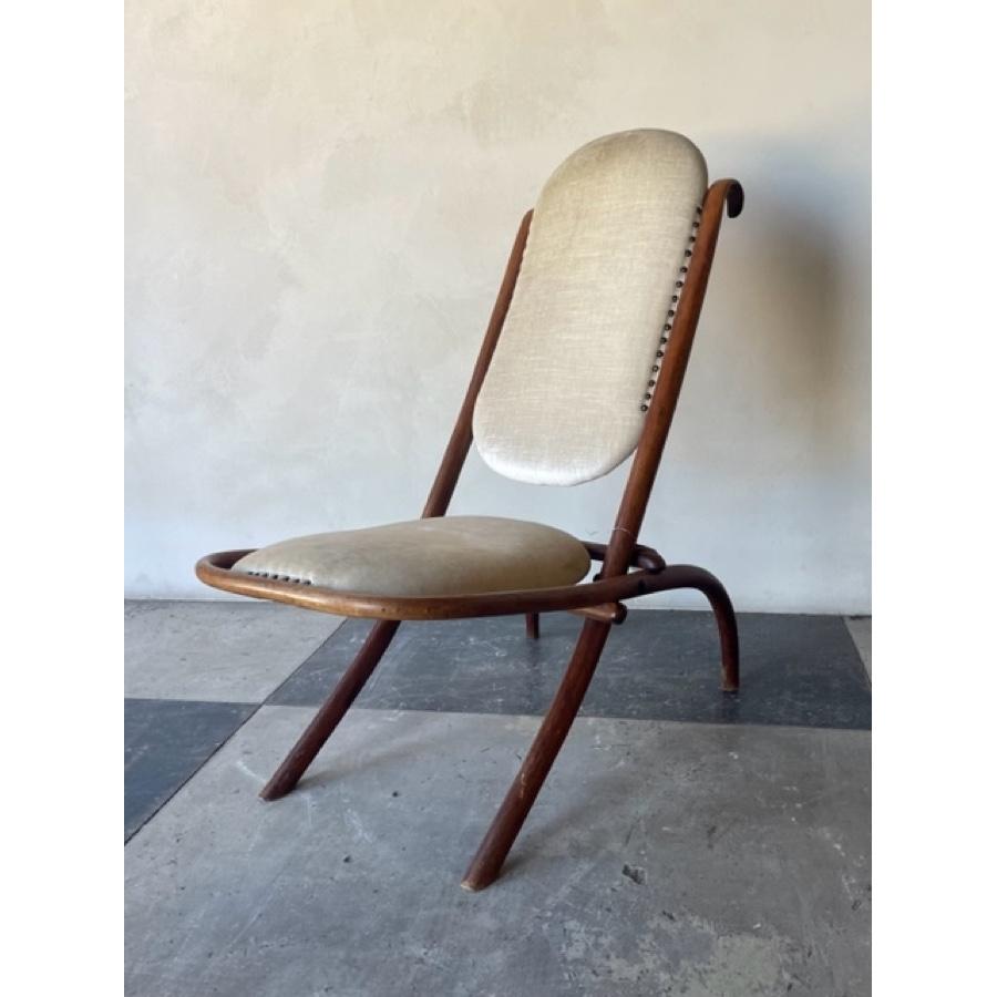 Art Nouveau Thonet Folding Chair with Bentwood Frame, Early 20th Century In Good Condition For Sale In Scottsdale, AZ