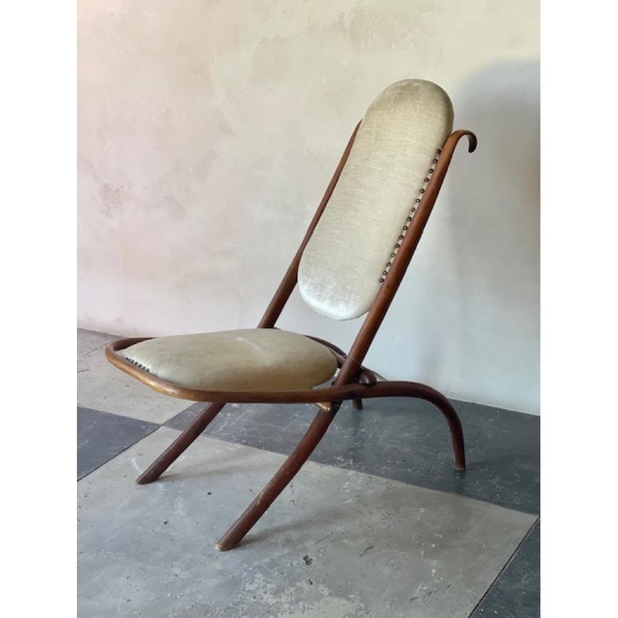 Legno curvato Sedia pieghevole Thonet in stile Art Nouveau con struttura in legno di bengala, inizio XX secolo in vendita