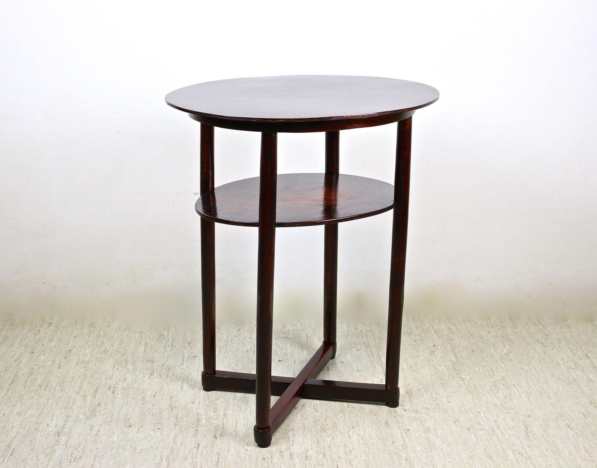 Remarkable Art Nouveau Thonet Side Table from the renowed company of Thonet around 1910. Designed by none other than the world famous Austrian designer and founder of the 