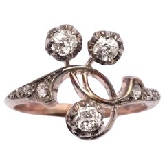 Art Nouveau Three Diamond Ring
