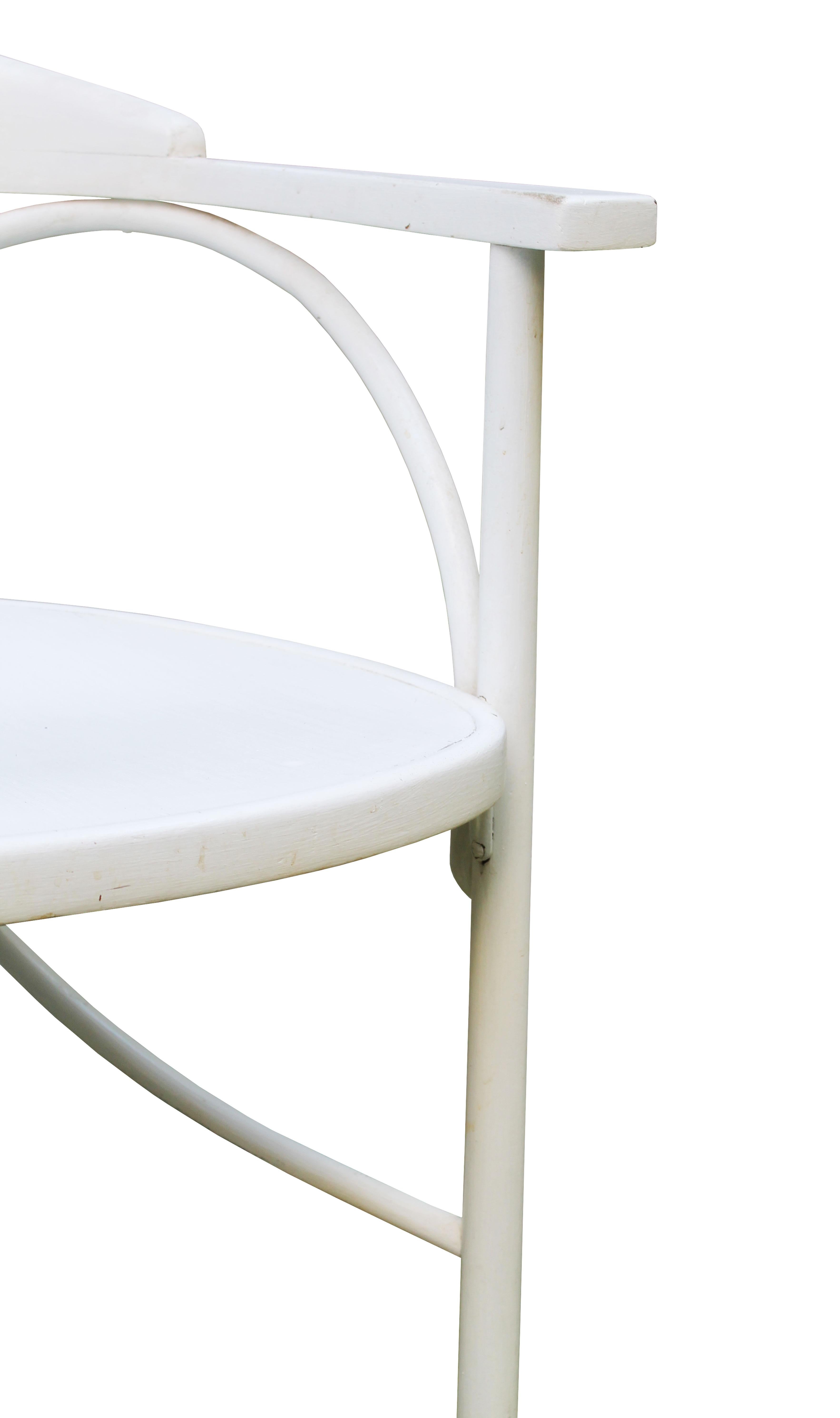 Beech Art Nouveau Three-Legged Chair Model No.81 by Gebrüder Thonet For Sale