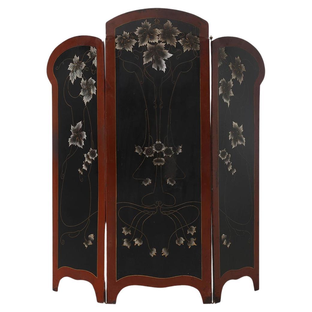 Art Nouveau Three-Panel Metal Firescreen, France ca. 1910