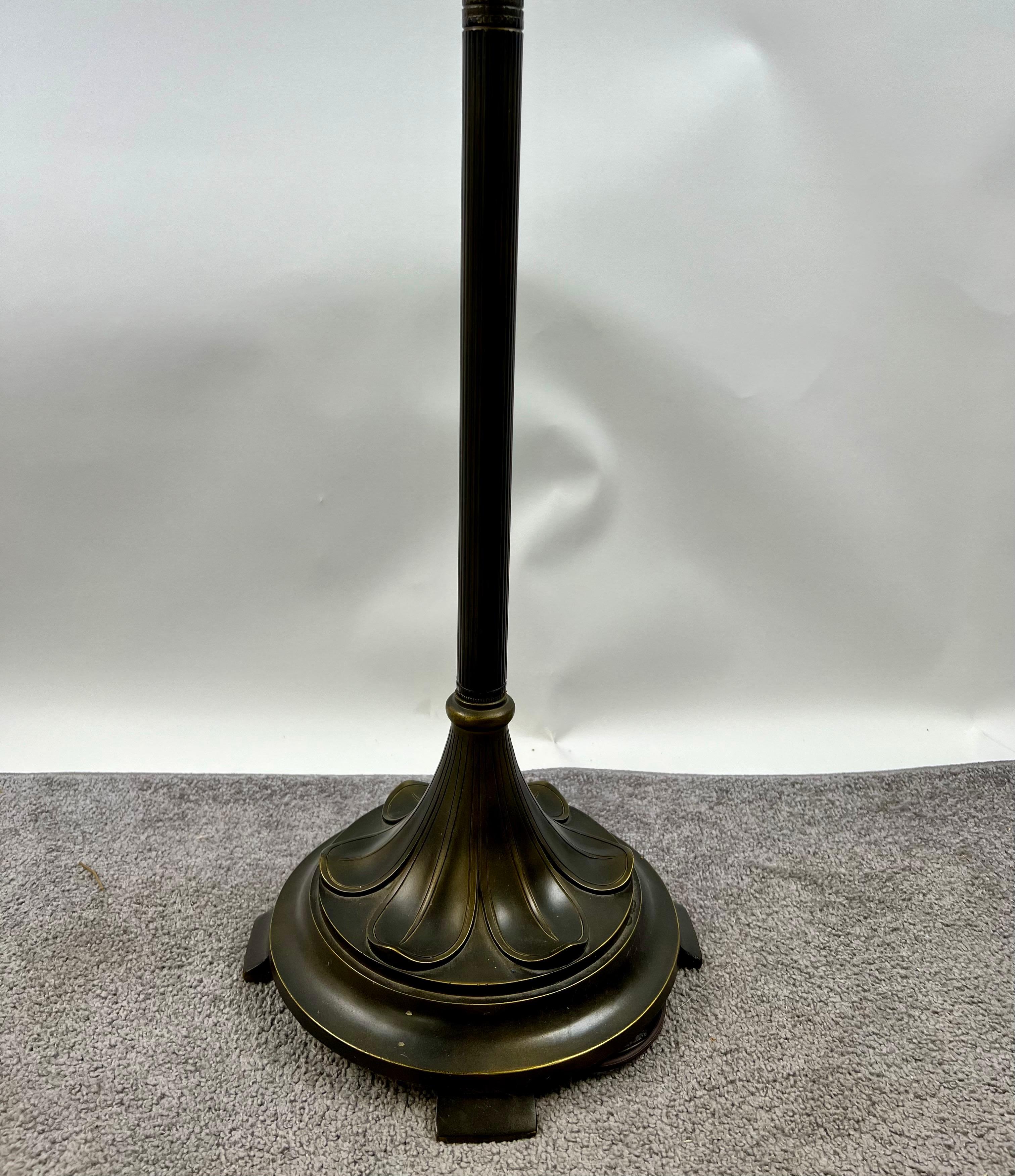 Art Nouveau Tiffany Sale Blue Stained Glass Dome Shaped Shade Floor Lamp For Sale 7