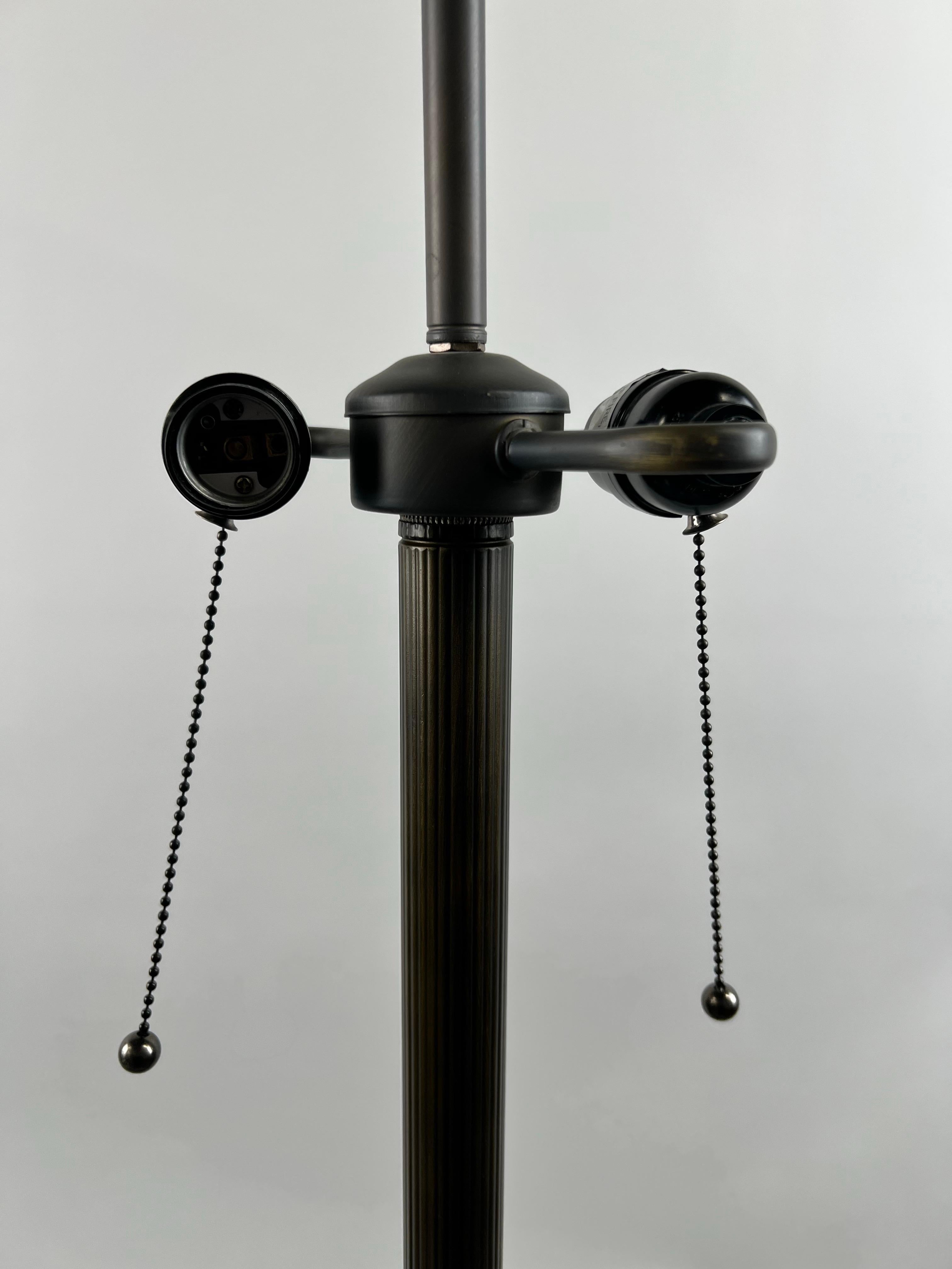 Art Nouveau Tiffany Sale Blue Stained Glass Dome Shaped Shade Floor Lamp For Sale 3