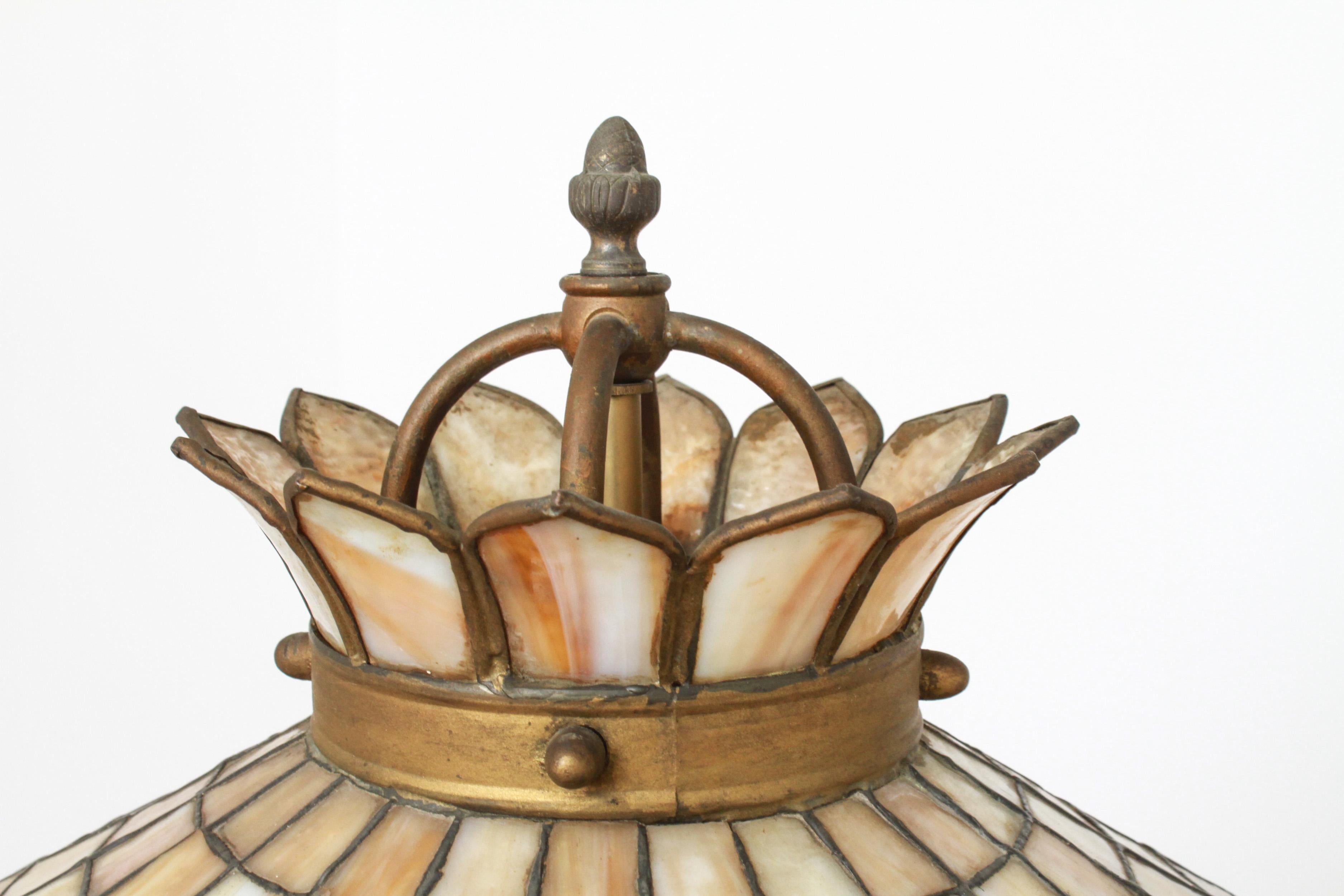 Art Nouveau Tiffany Style Slag Glass Floor Lamp 1