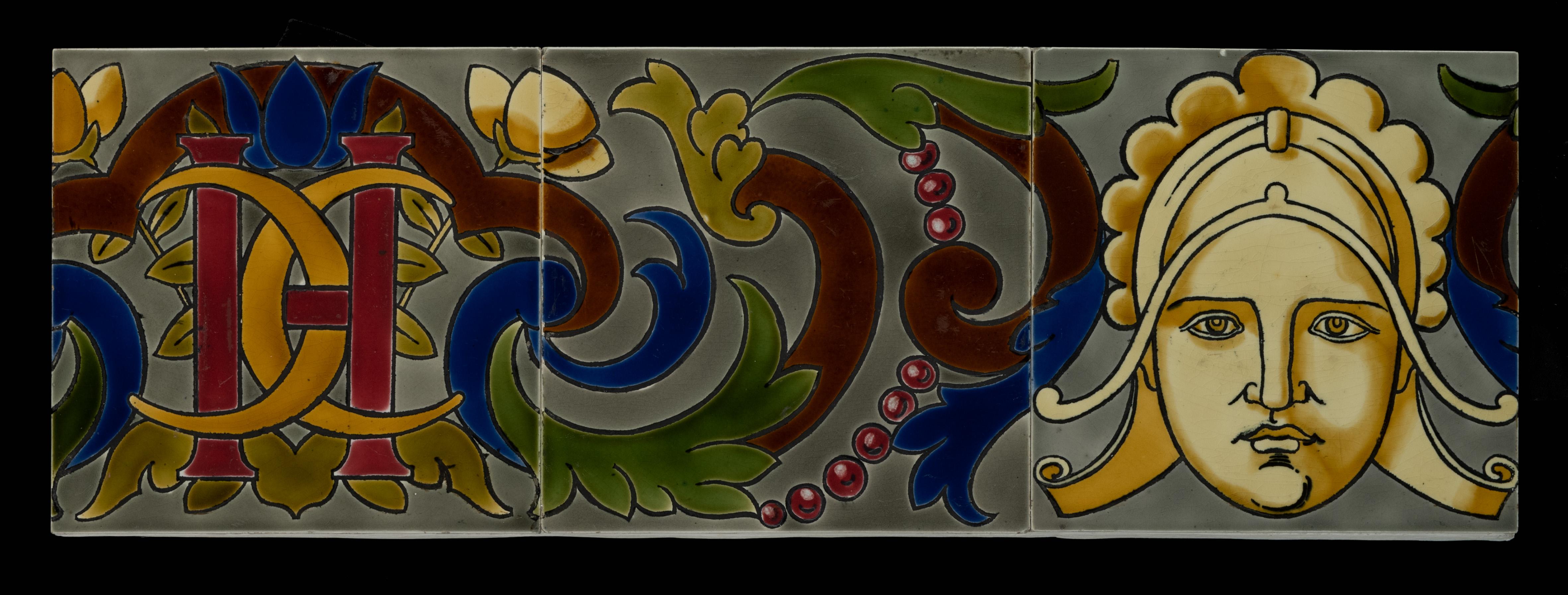 Art Nouveau Tile Panel Utschneider Sarreguemines C 1905 For Sale 4
