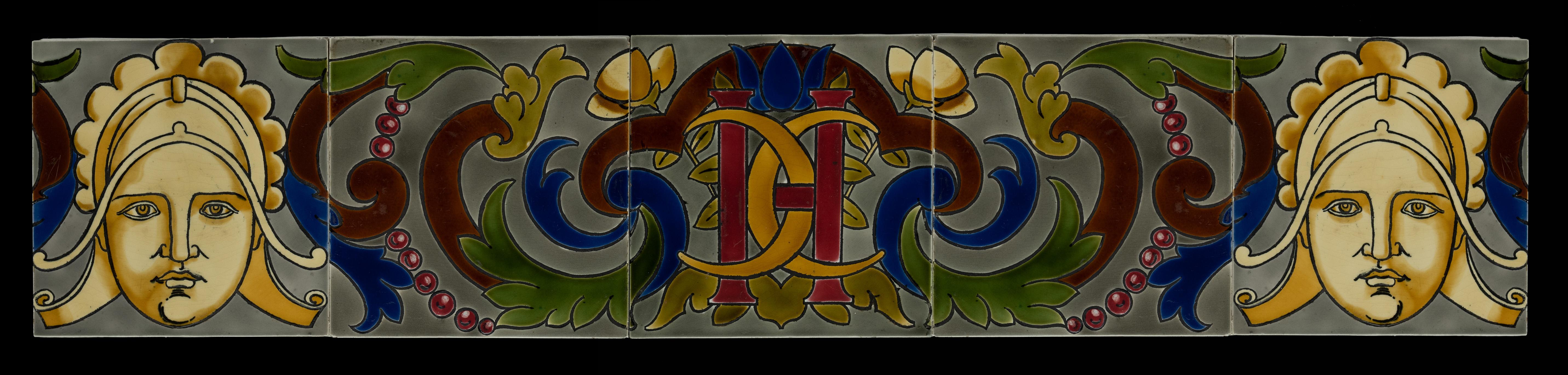 Early 20th Century Art Nouveau Tile Panel Utschneider Sarreguemines C 1905 For Sale