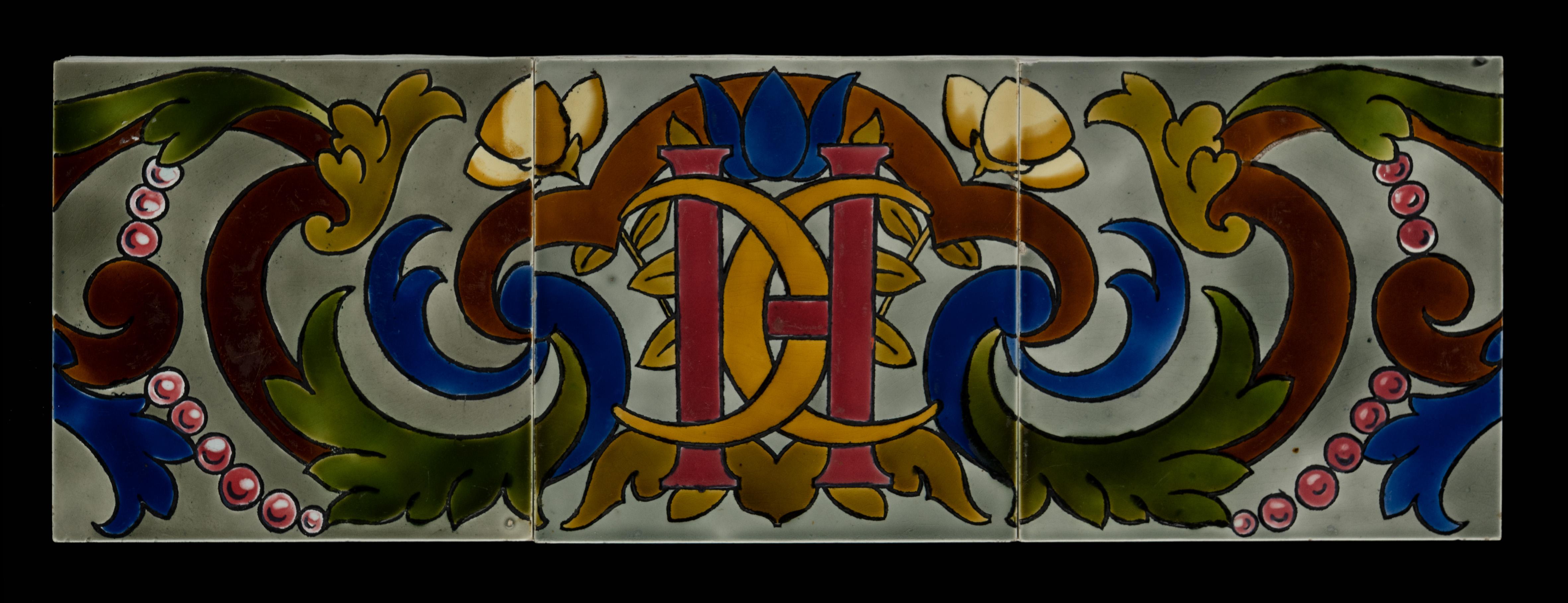 Art Nouveau Tile Panel Utschneider Sarreguemines C 1905 For Sale 1