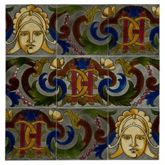 Art Nouveau Tile Panel Utschneider Sarreguemines C 1905