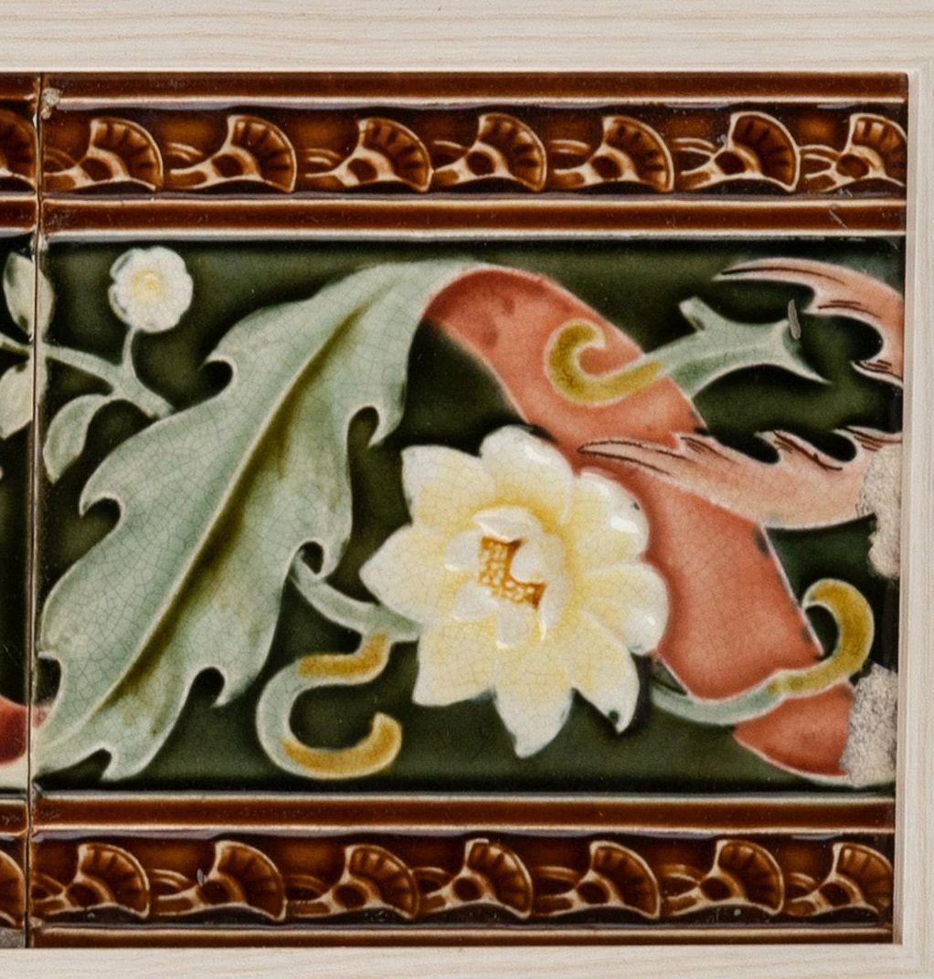Ceramic Art Nouveau Tile Panel Villeroy & Boch Mettlach C 1905 For Sale