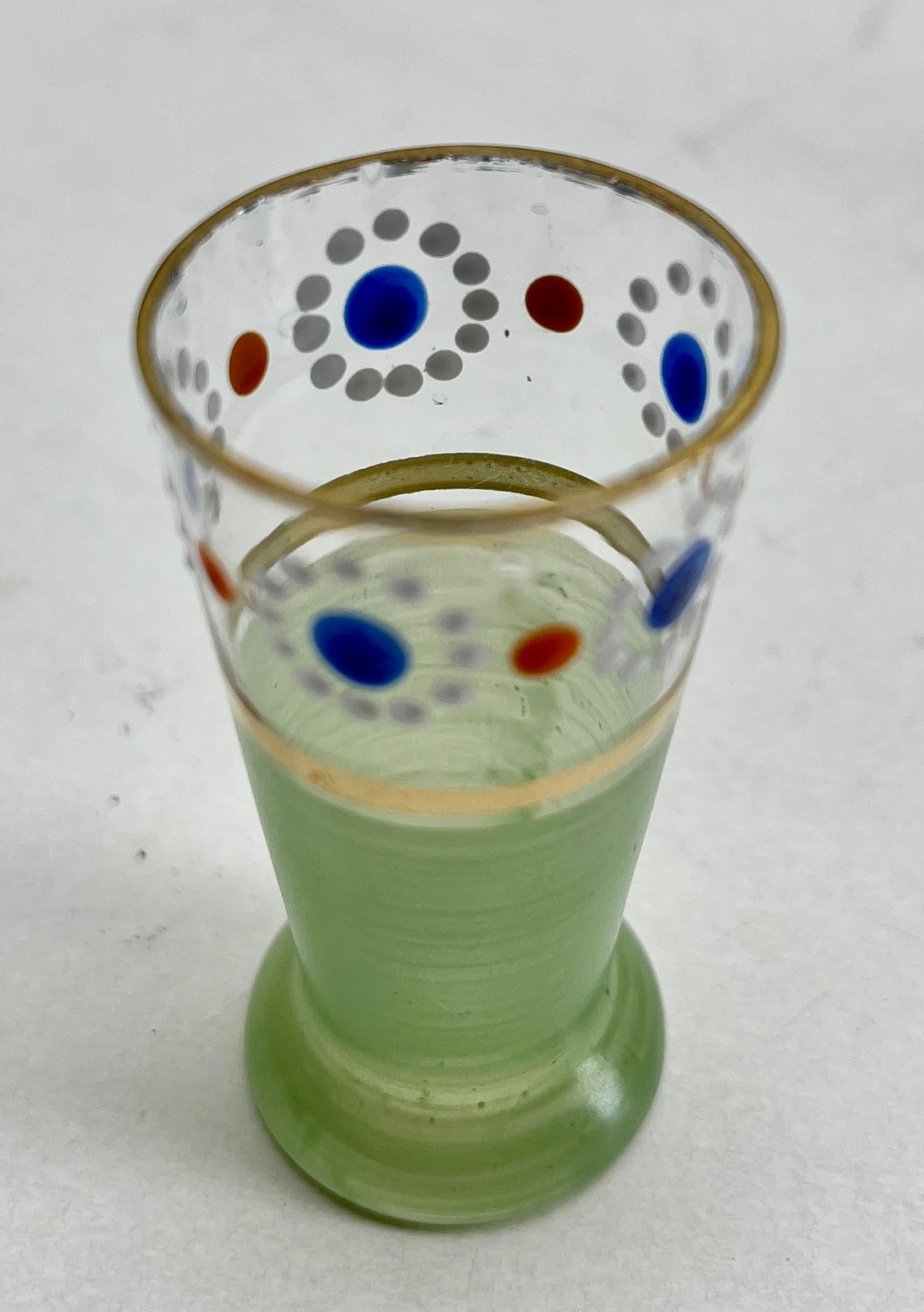Art Nouveau Tile Panel with Florale Decoration with Carafe and 6 Shot Glasses For Sale 6