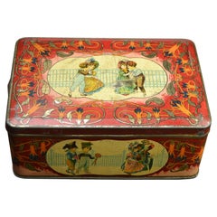 Art Nouveau Tin Box with different Scenes of Children