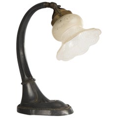 Antique Art Nouveau Tin Table Lamp