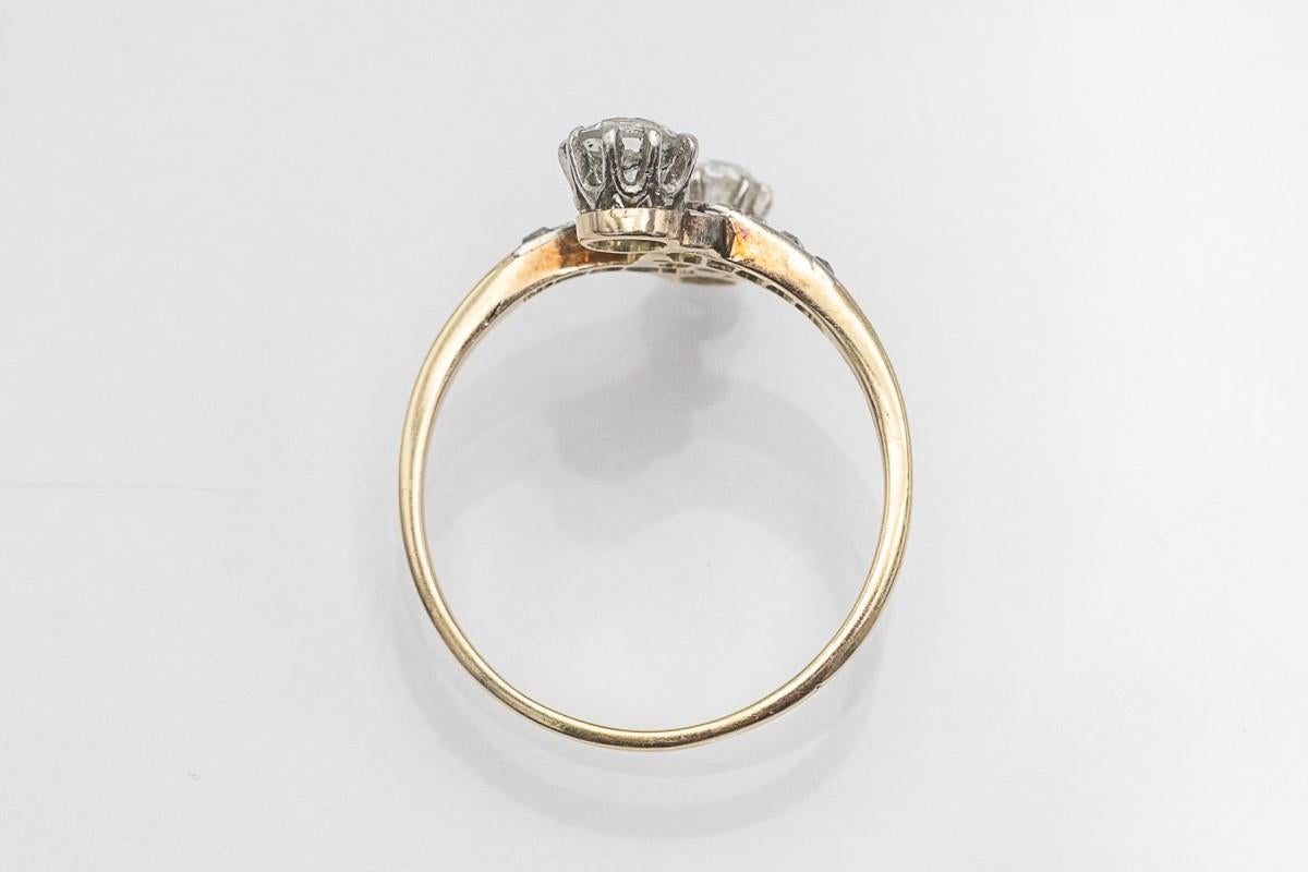 Taglio antico europeo Anello Art Nouveau 