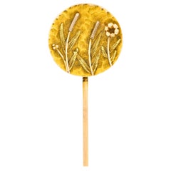 Antique Art Nouveau Tri-Colored Gold Hammered Wildflower Stickpin