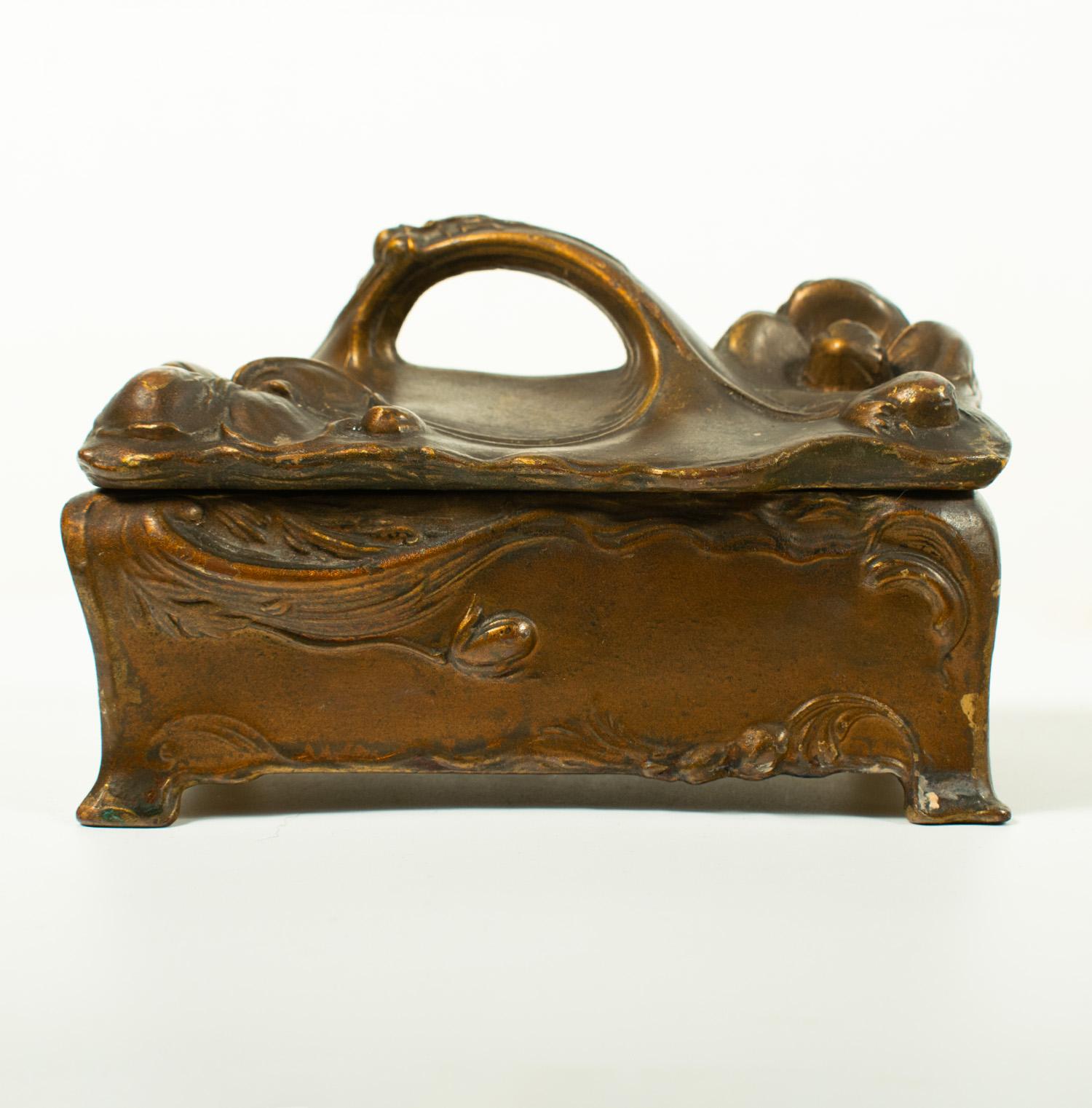 Superb Art Nouveau Trinket Box - marked 