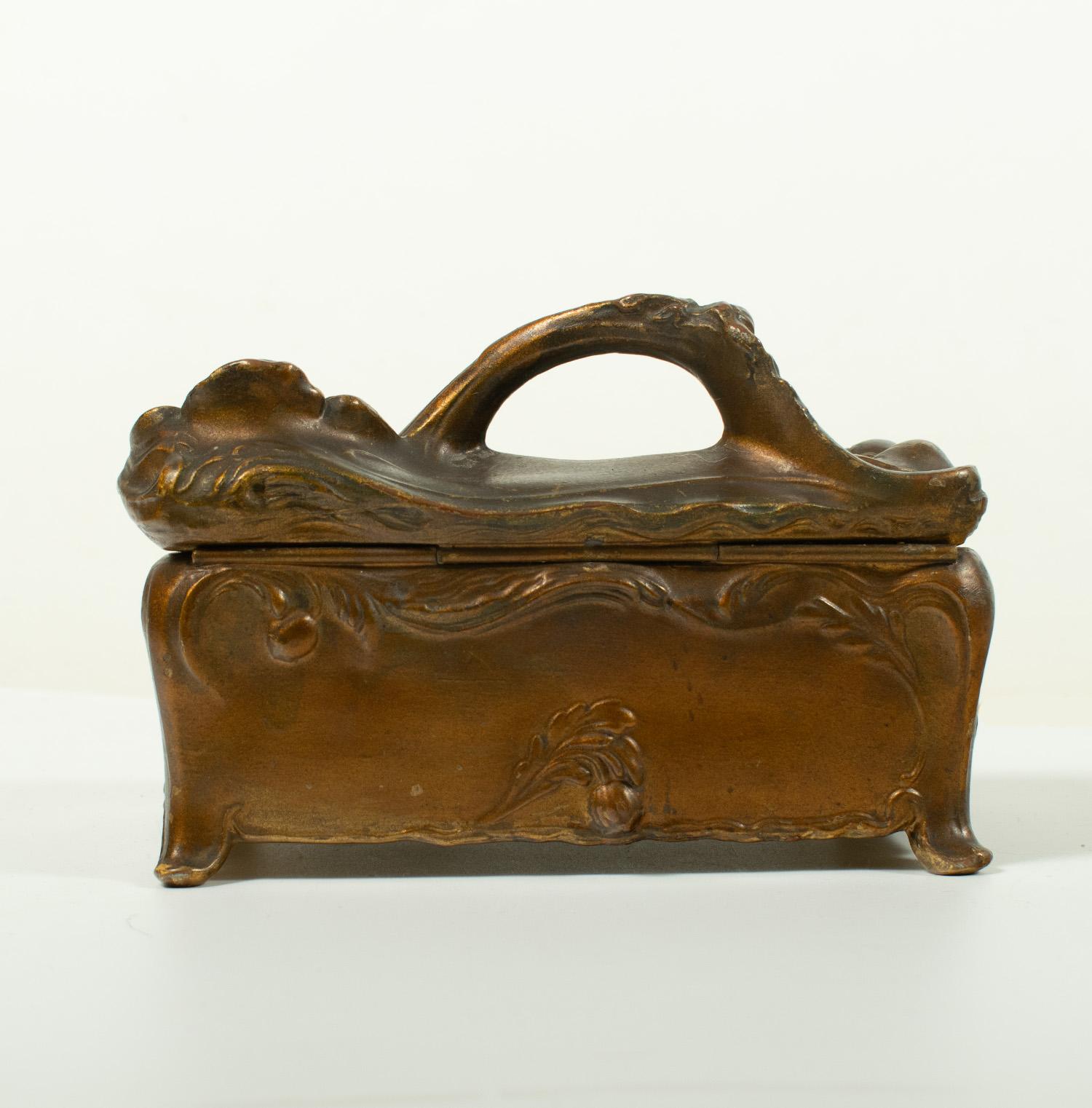 20th Century Art Nouveau Trinket Box - marked 