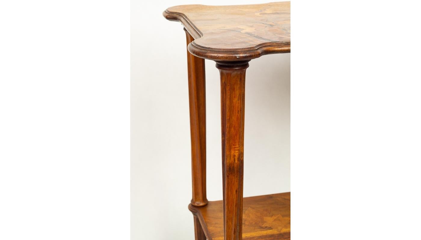 Art Nouveau Two Tiered Inlaid Top Table by Emile Galle, circa 1900 For Sale 2