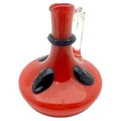 Art Nouveau Typical Decanter with Handle by Loetz'  glass Paste Austria 1910s