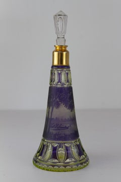 Art Nouveau Uran Glass Vessel by Val Saint Lambert, 1910s.