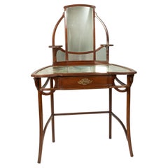 Console di vanità in stile liberty con specchio,  1920s