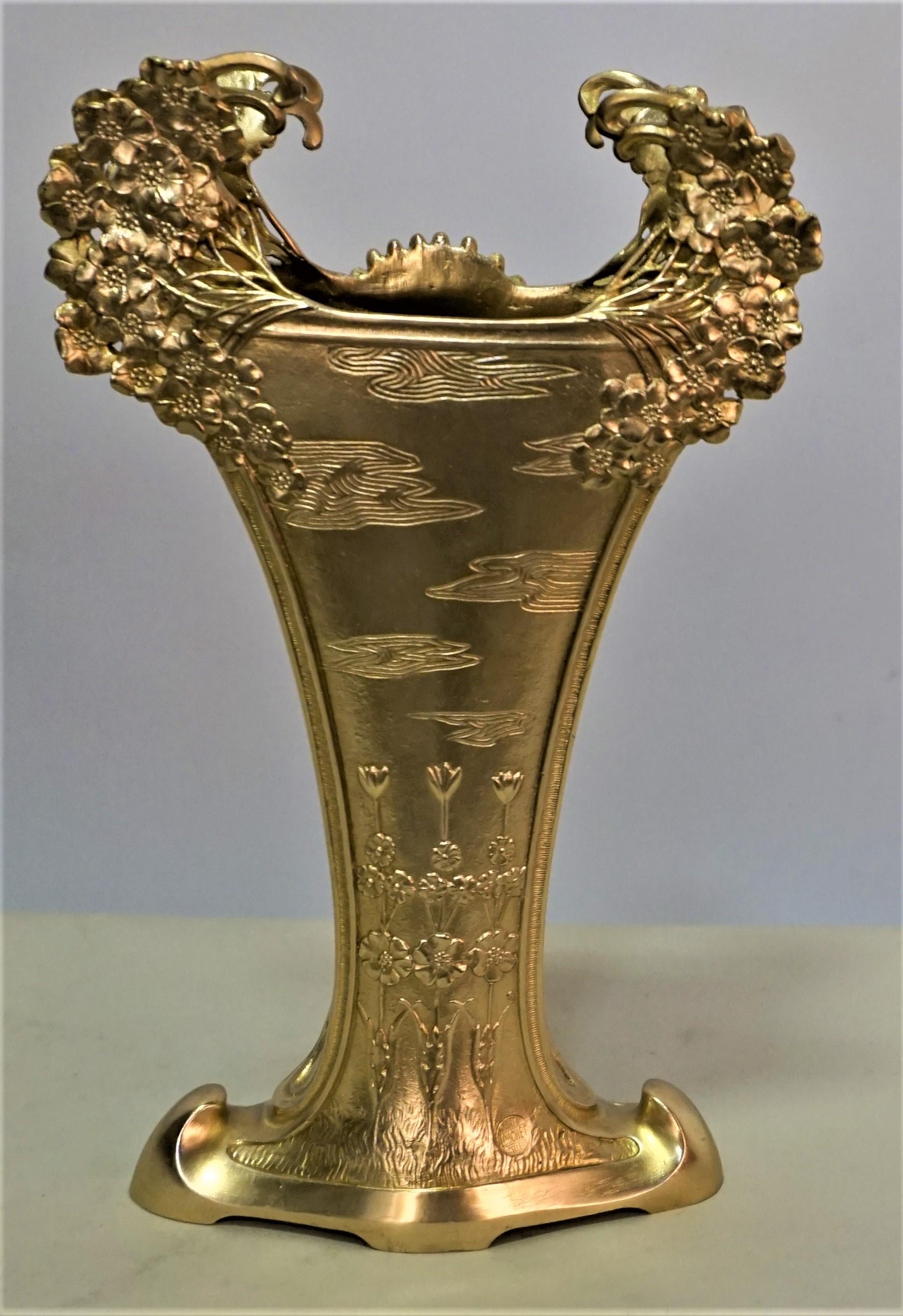 Français Vase Art Nouveau de la fonderie A. Fery par Louchet