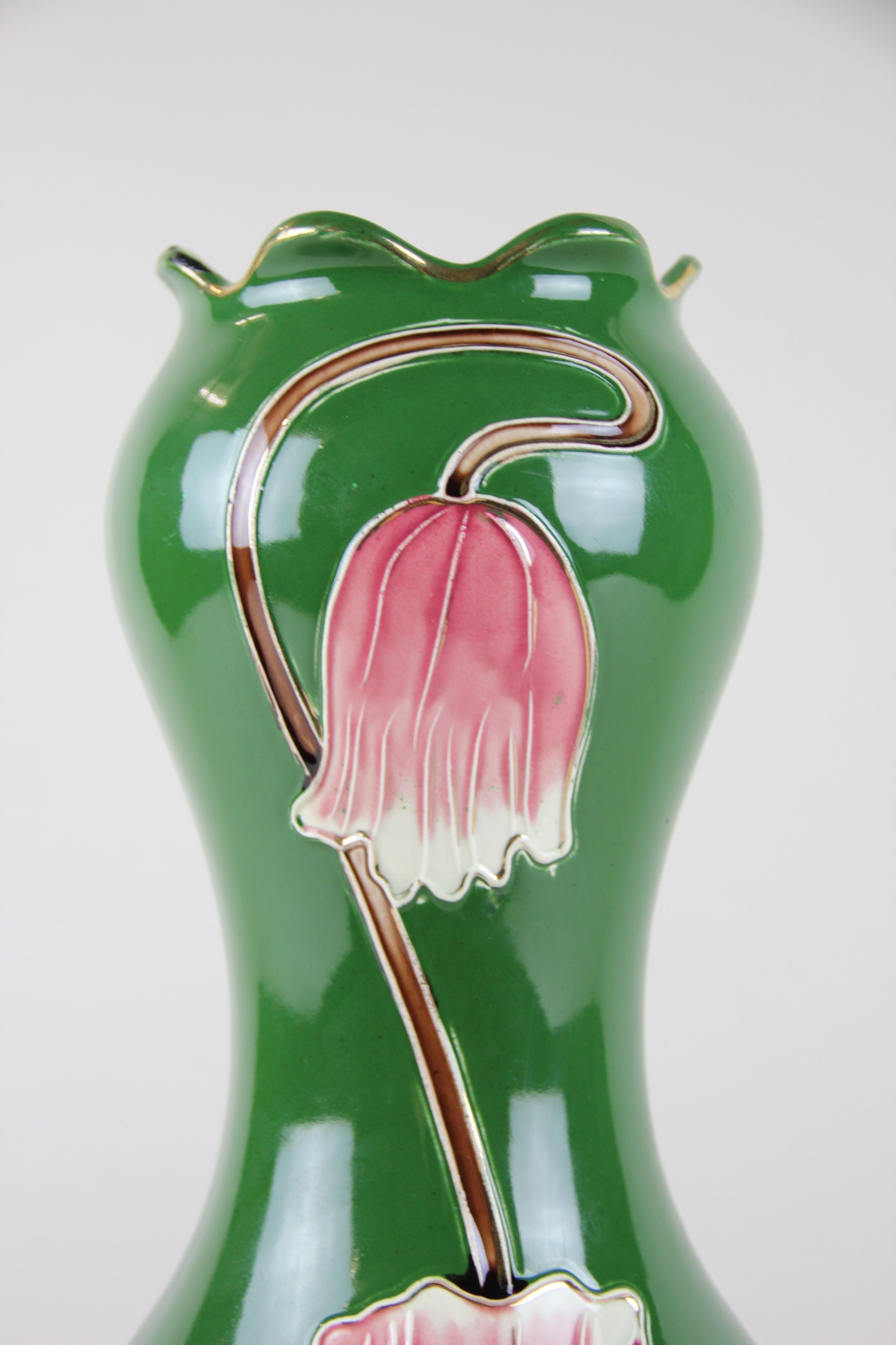 Ceramic Art Nouveau Vase by Bernhard De Bruyne, France, circa 1910