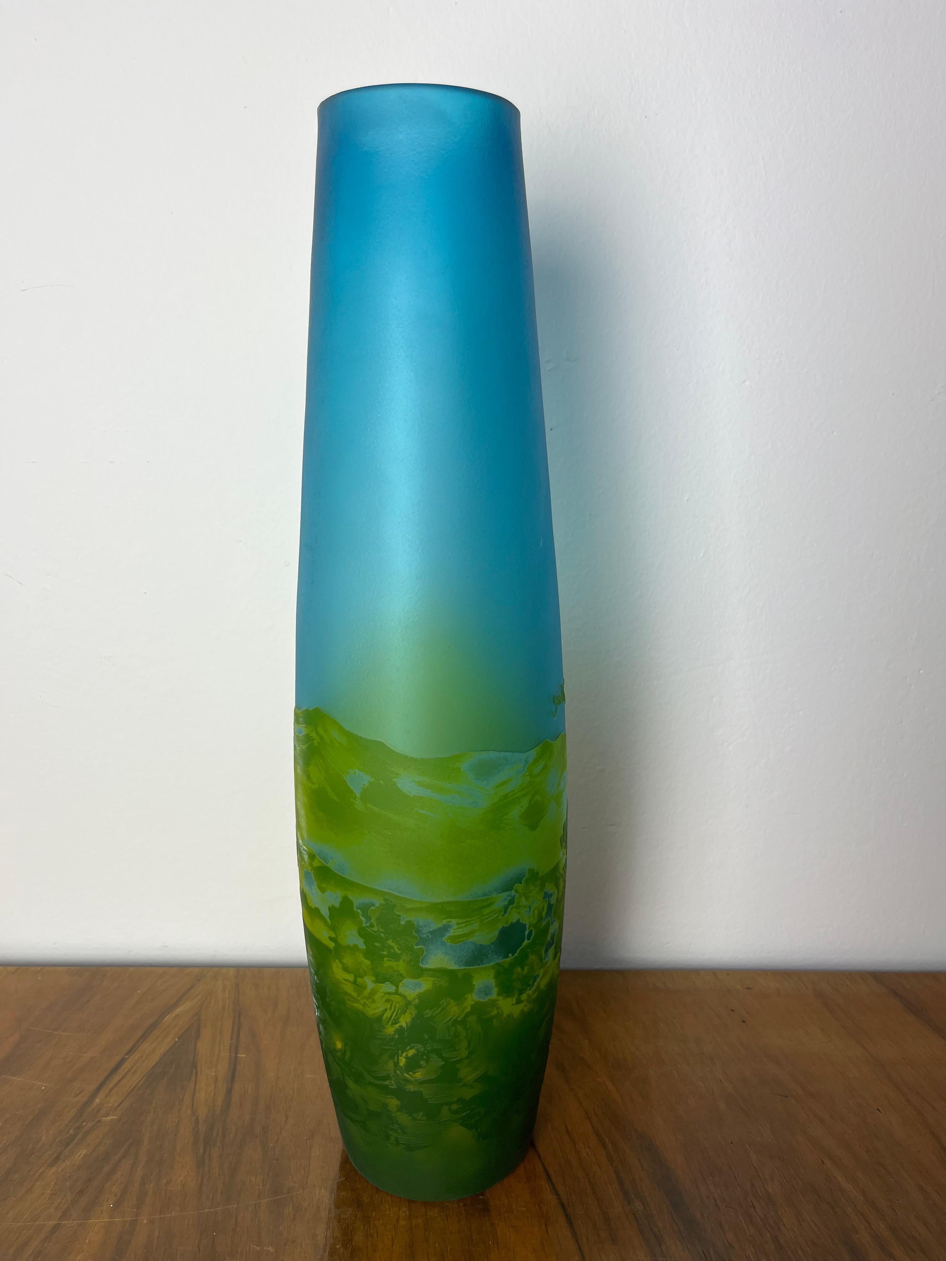 Francese Vaso Art Nouveau di Émile Gallè in vetro policromo, Francia 1900/1910 in vendita