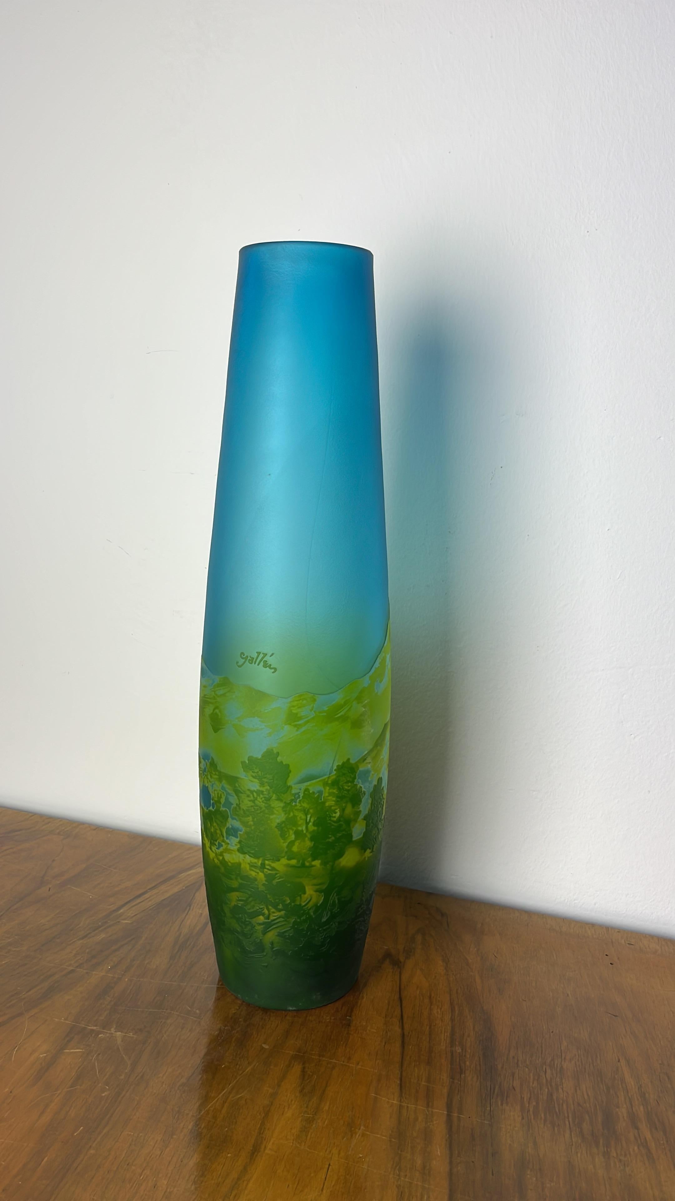 Vetro Vaso Art Nouveau di Émile Gallè in vetro policromo, Francia 1900/1910 in vendita