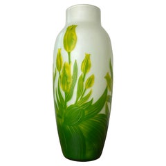 Art Nouveau Vase By Émile Gallè Polychrome Glass, France 1910s