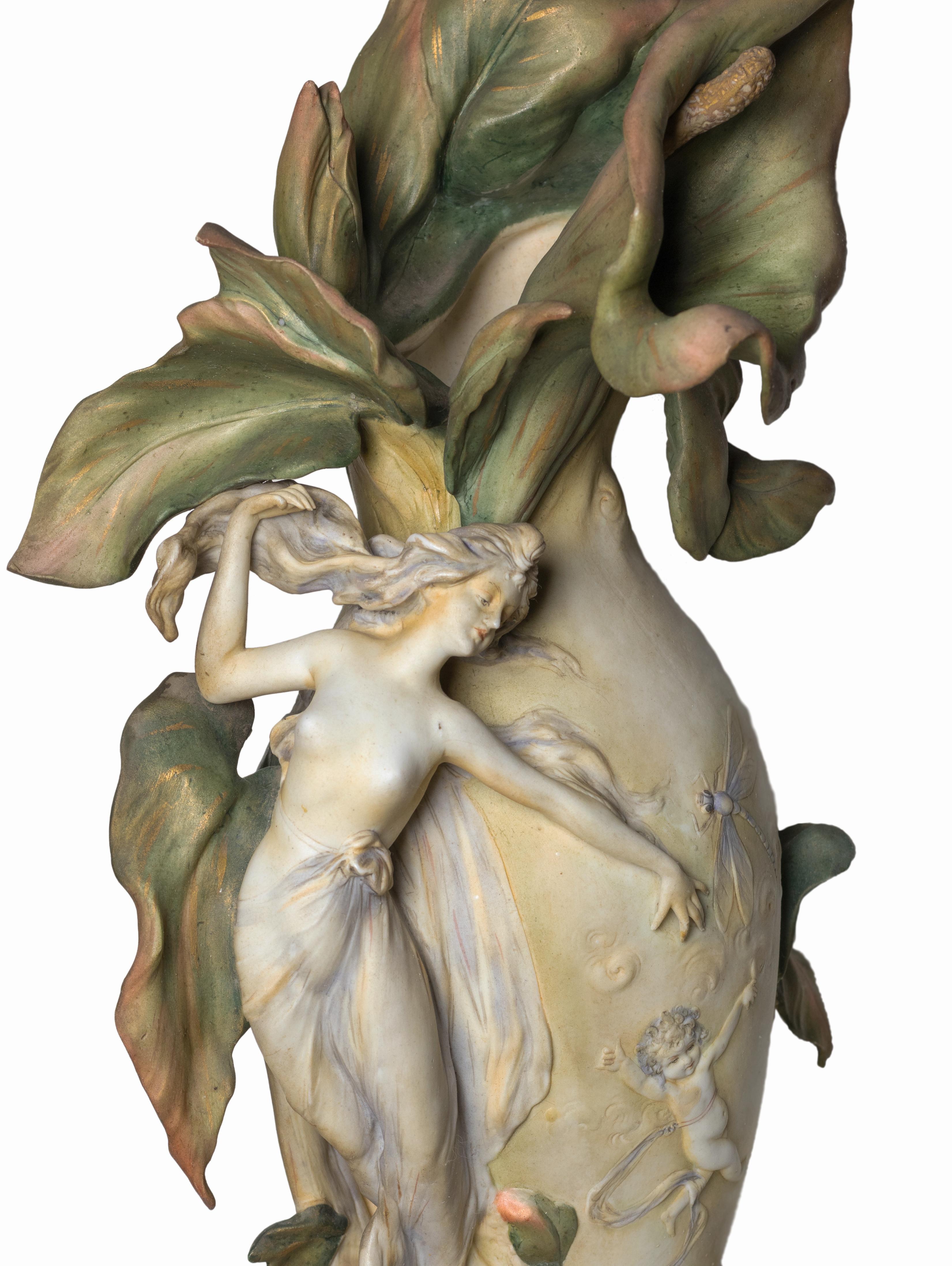 Vase Art nouveau de Karl Ens Volkstedt, Jugendstil, (Circa 1896) en vente 8