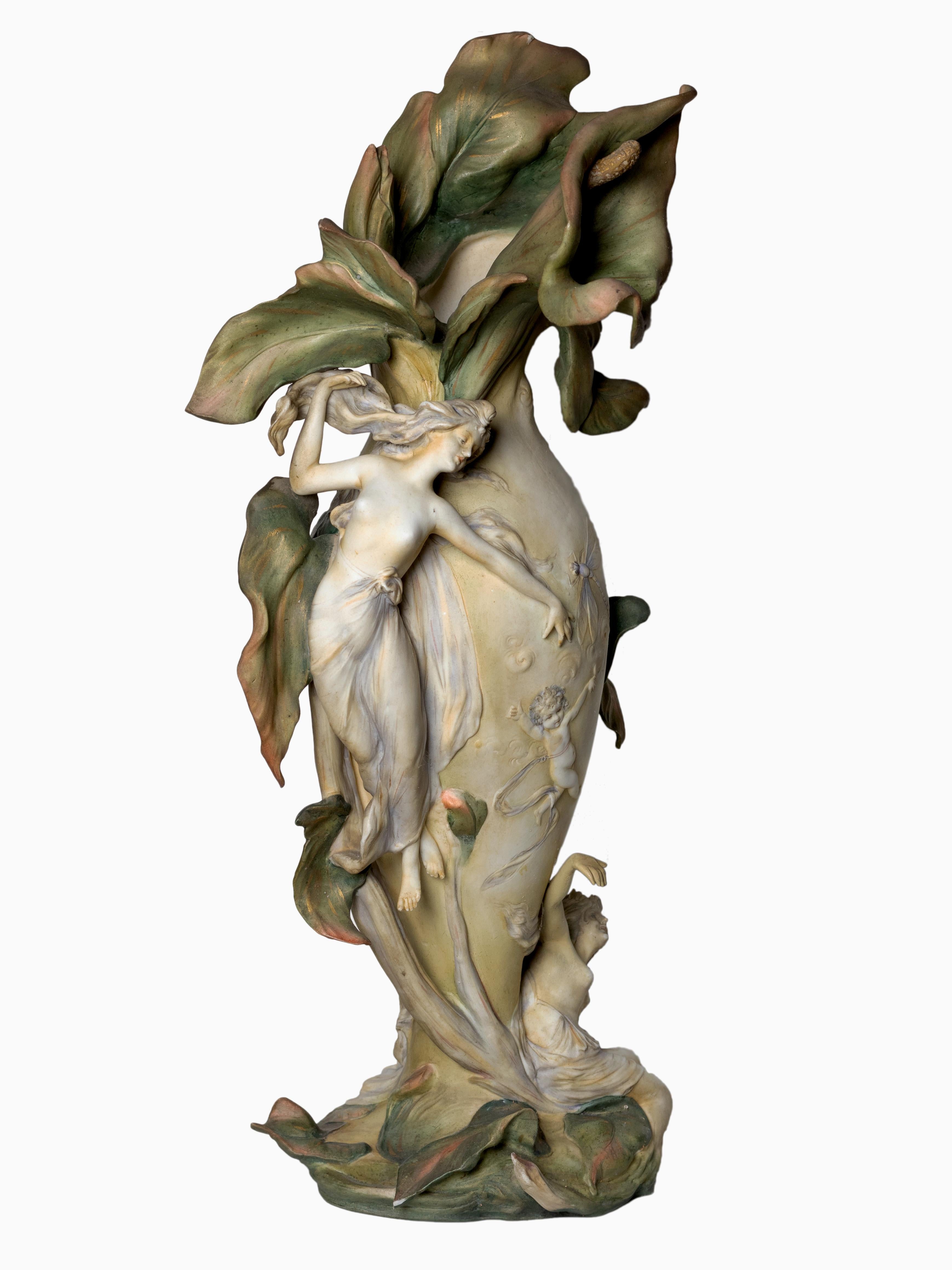 Vase Art nouveau de Karl Ens Volkstedt, Jugendstil, (Circa 1896) en vente 11