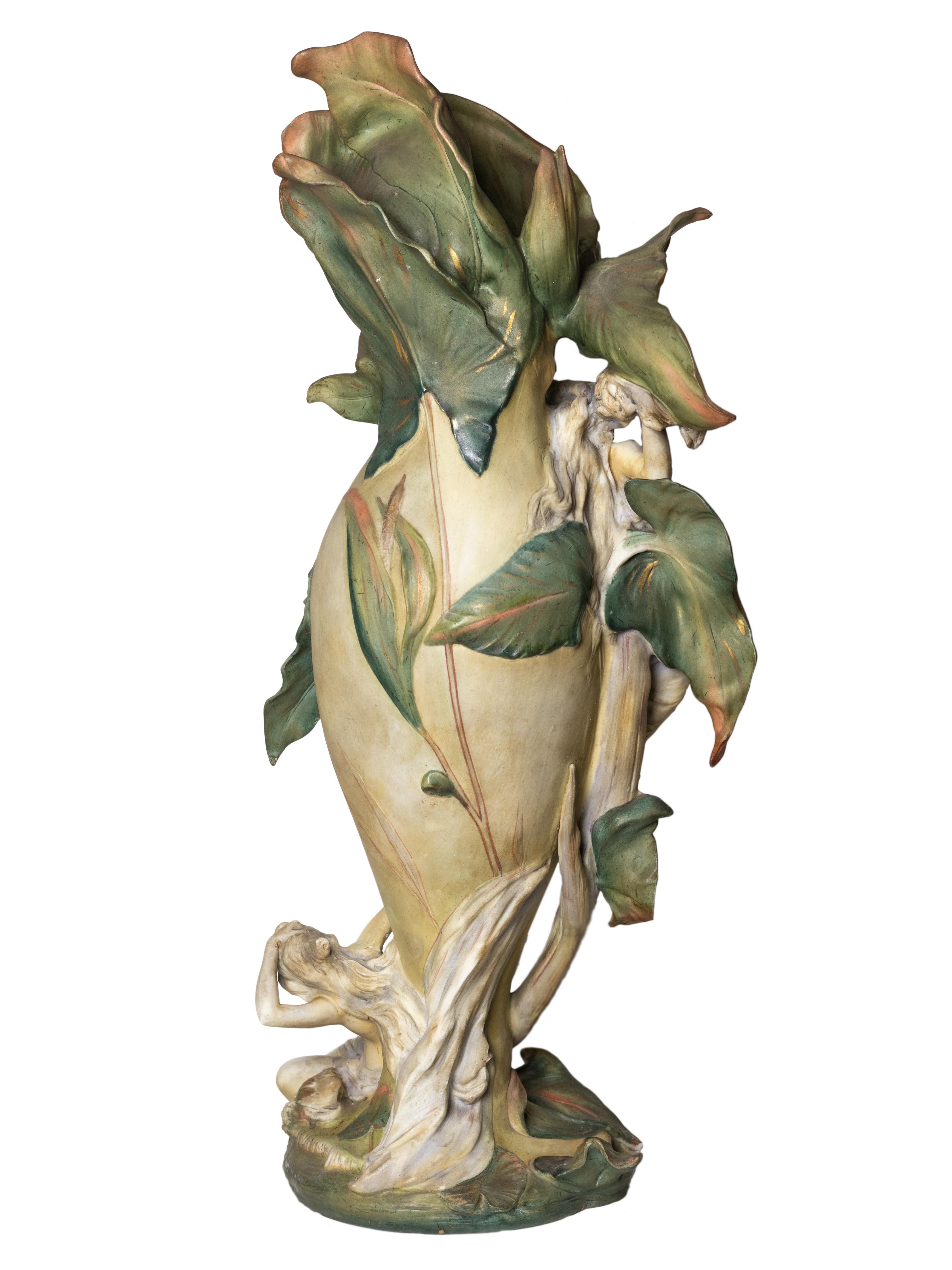 Vase Art nouveau de Karl Ens Volkstedt, Jugendstil, (Circa 1896) Bon état - En vente à Lisbon, PT