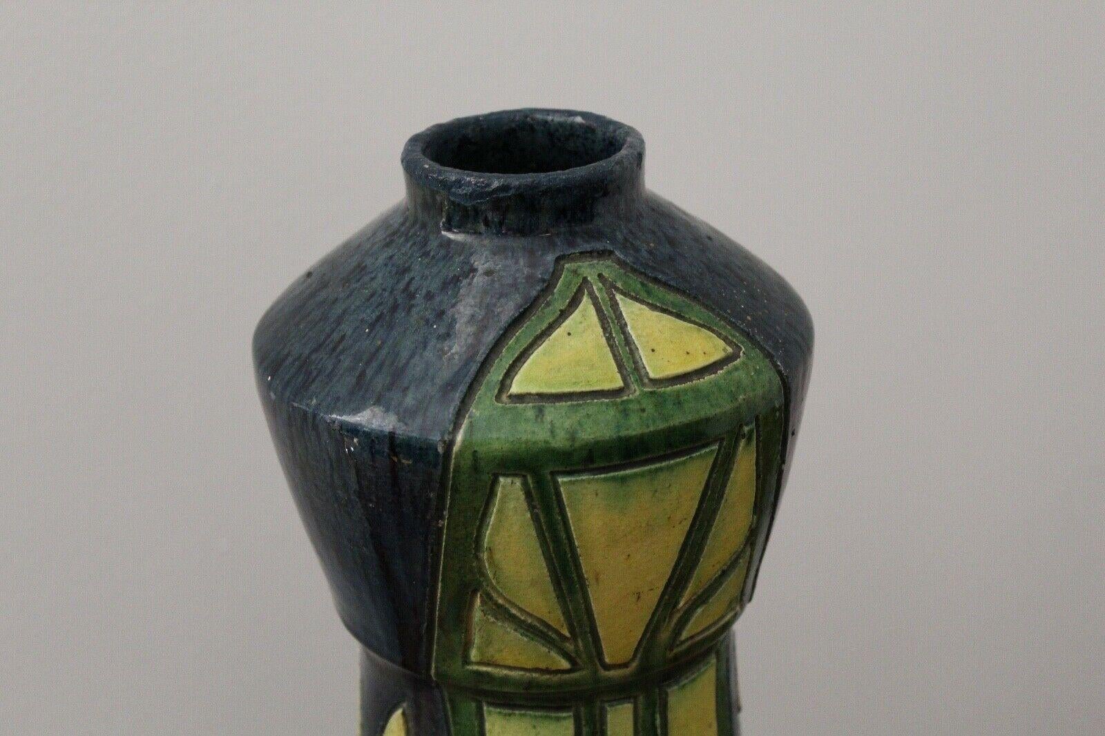 Art Nouveau Vase Ceramic Vintage Antique In Excellent Condition In London, GB