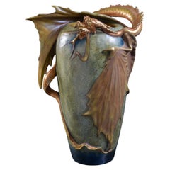 Antique Art Nouveau Vase "Eastern Dragon" by Eduard Stellmacher for RStK Amphora