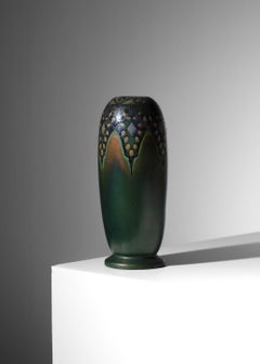 Art Nouveau vase from the Montières factory, iridescent cloisonné finish