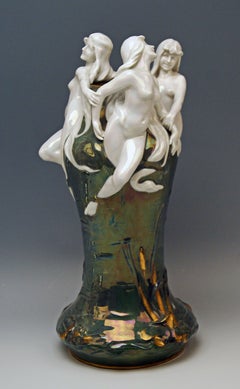 Art Nouveau Vase Germany Bauer Rosenthal & Co. KG Kronach Adolf Oppel