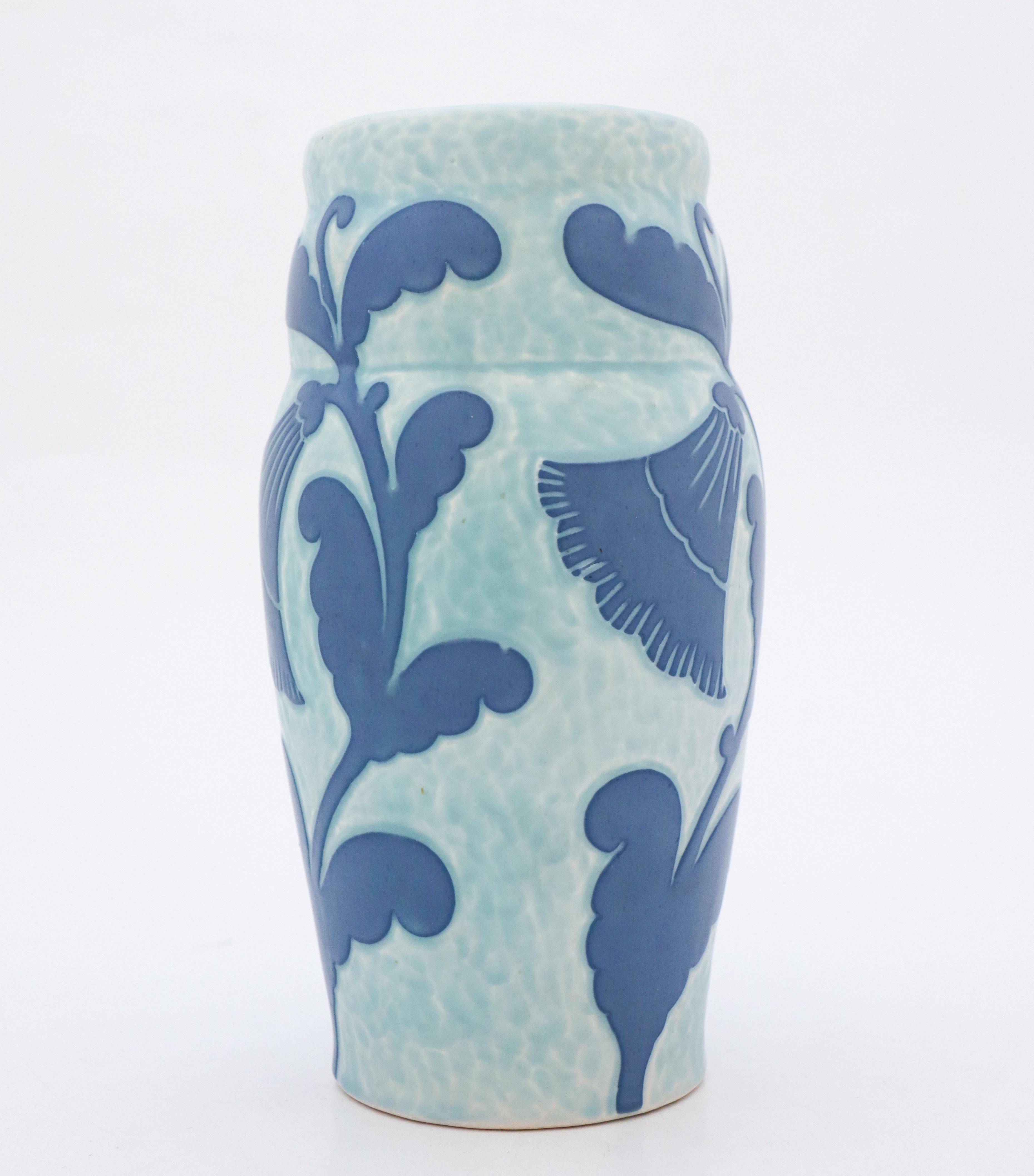 A ceramic vas in lovely art nouveau style by Josef Ekberg at Gustavsberg in 1921. The vase is 21.5 cm high and in very good condition except from some minor marks. 