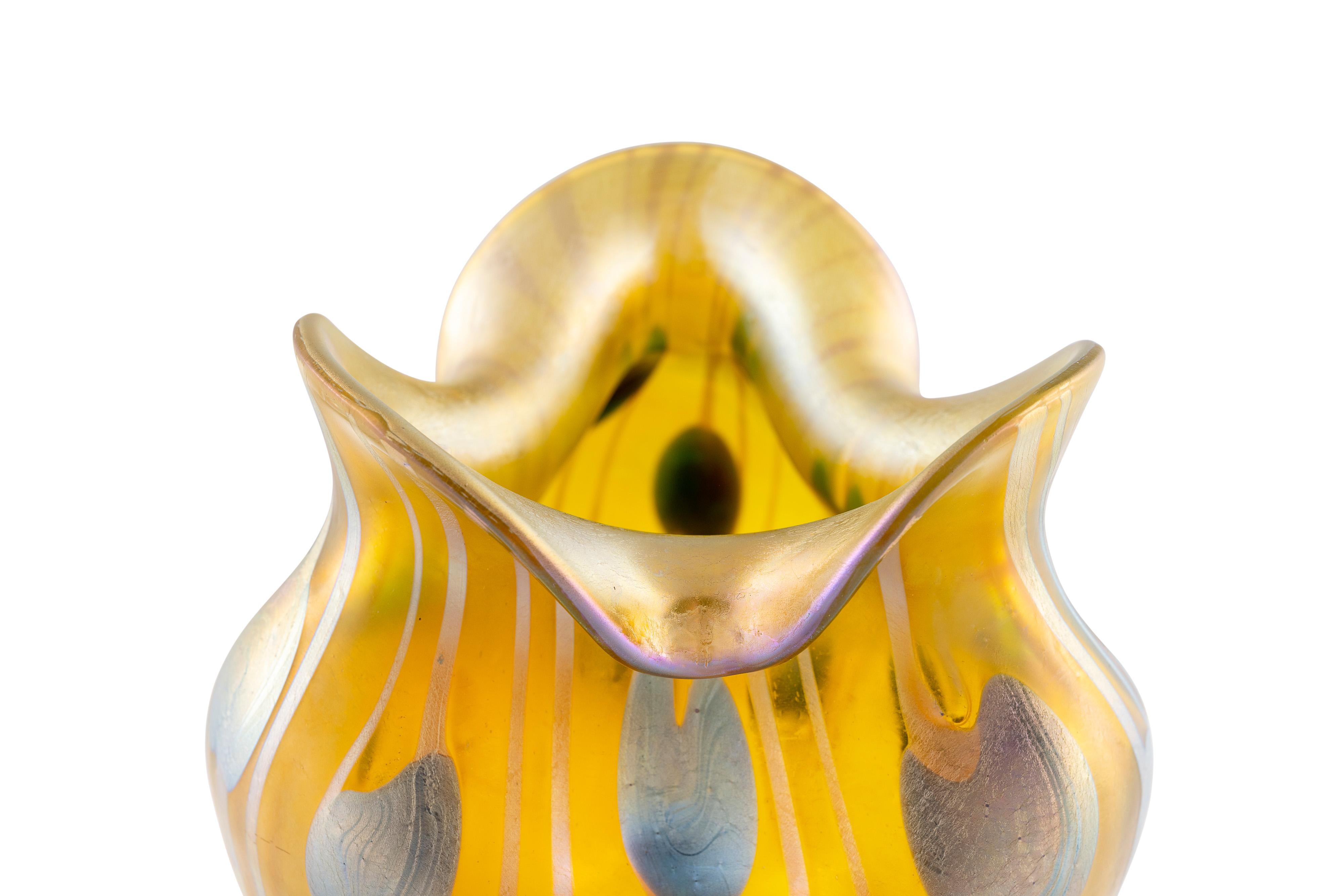 Austrian Art nouveau vase Johann Loetz Witwe unidentified decoration ca. 1901 signed