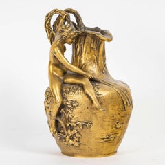 Jarrón Art Nouveau, Jarra, Firmado A, Vibert, Circa 1900.