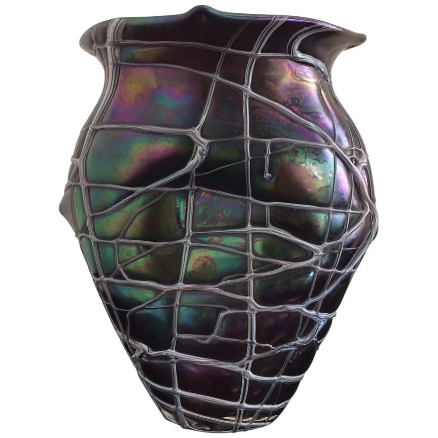Konig Paire Art Nouveau Vases avec Argent Superposition Marqué Pallme-König & Habel 