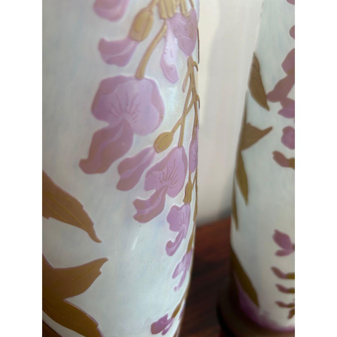 Vetro Vaso Art Nouveau, firmato LeGras, 1900 in vendita
