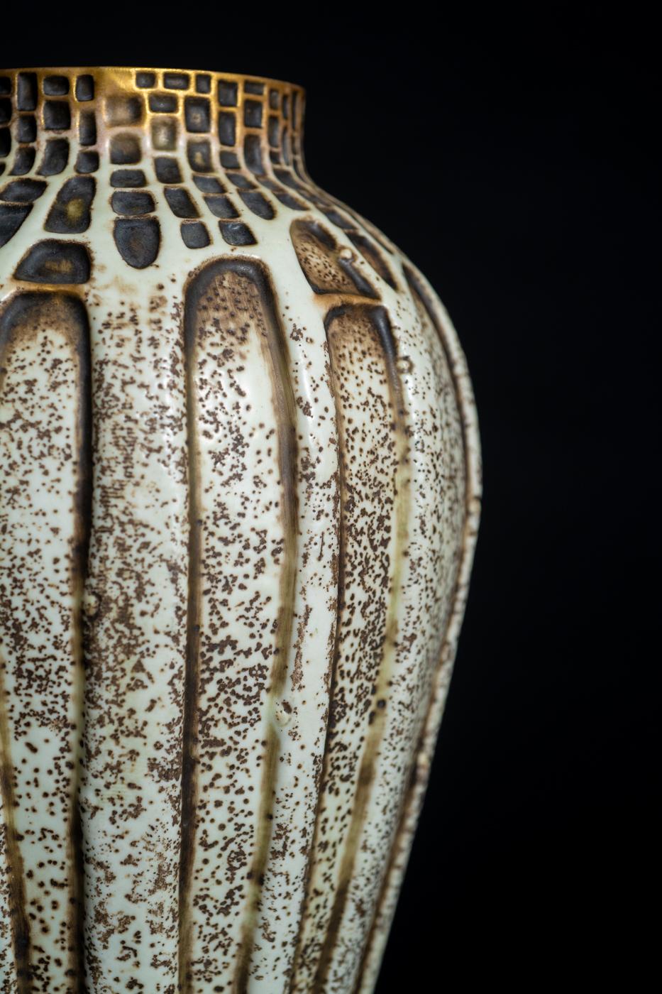 Doré Vase Art Nouveau avec arbres stylisés de Paul Dachsel pour Ernst Whaliss Turn-Teplitz en vente