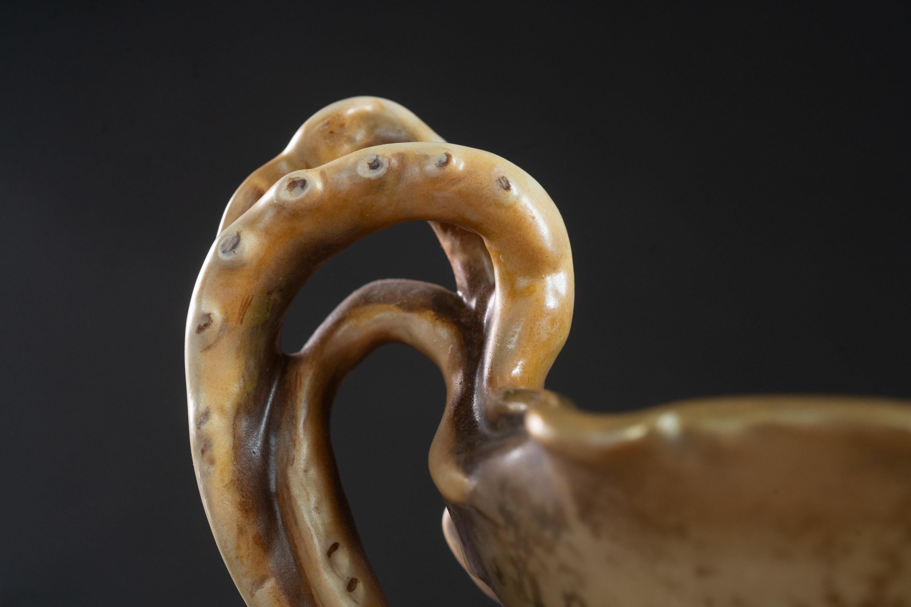 Art Nouveau Vase with Cuttlefish & Hermit Crab by RStK Amphora For Sale 8
