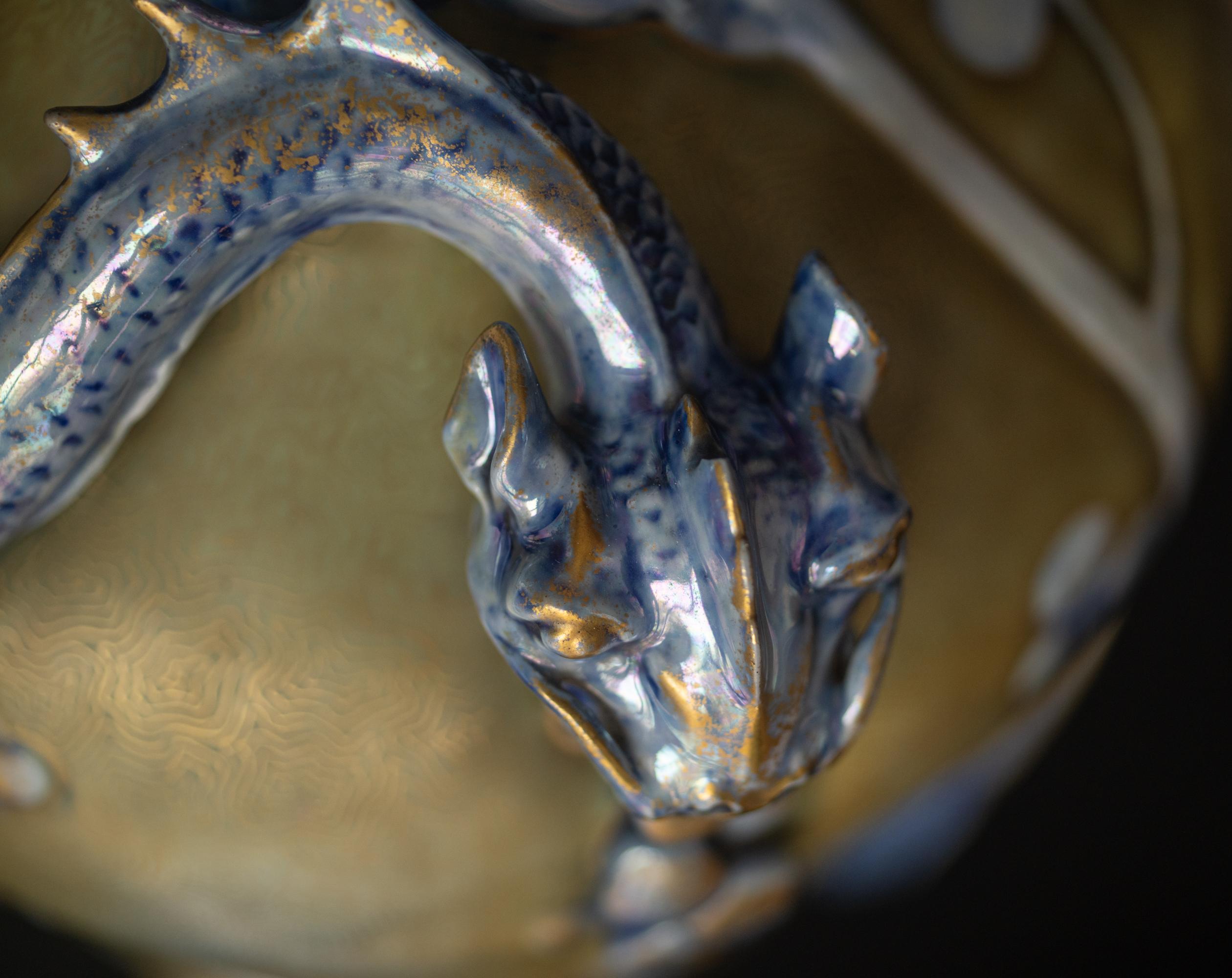 Vaso Art Nouveau con drago infuocato di Stellmacher & Dachsel per RStK Amphora in vendita 10