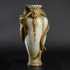 Art Nouveau Vase with Fiery Dragon by Stellmacher & Dachsel for RStK Amphora