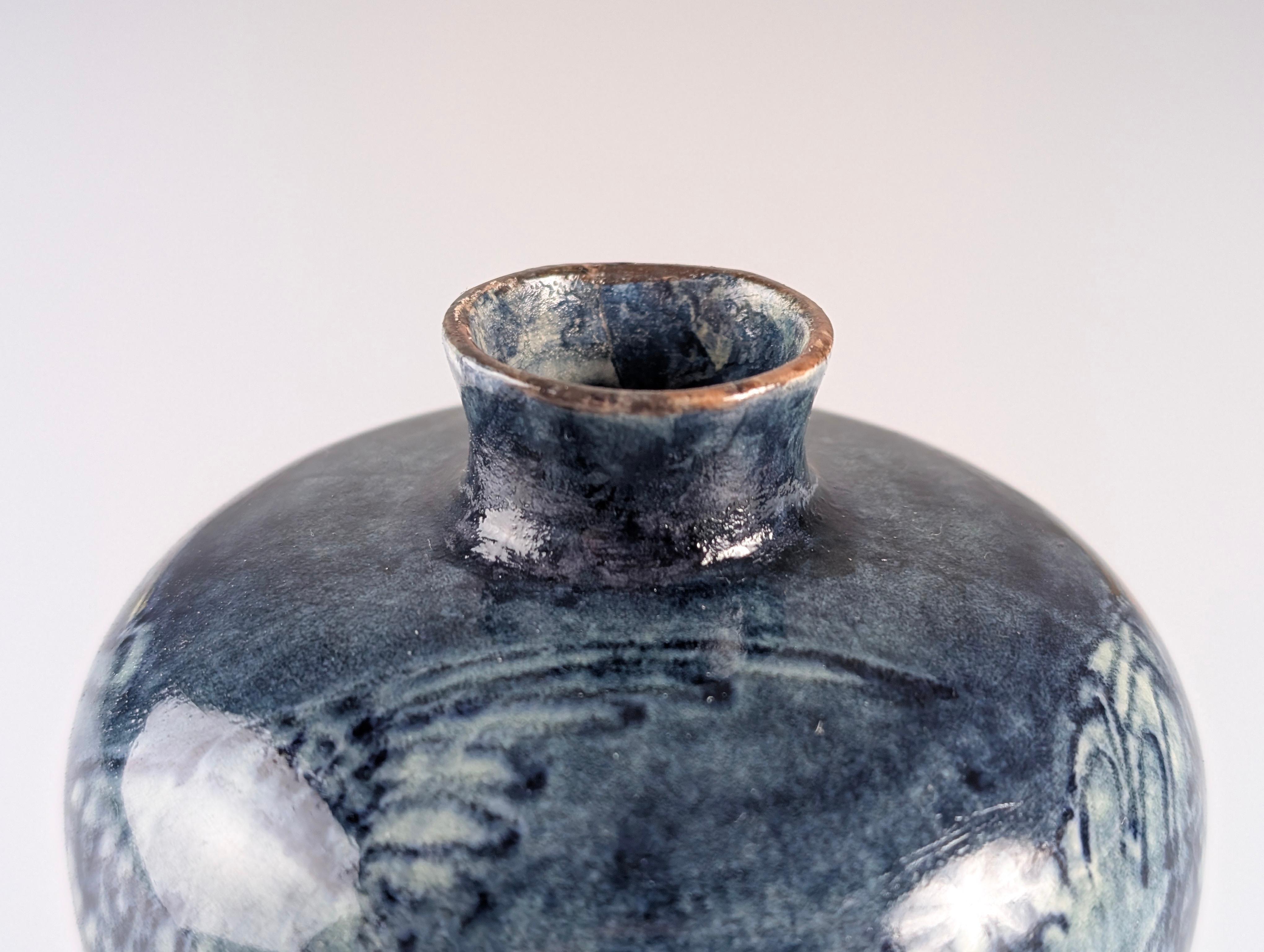 Vaso in stile Art Nouveau con aironi e fiori, J.W. Heron Mijnlieff, Olanda Utrecht 1900 in vendita 2