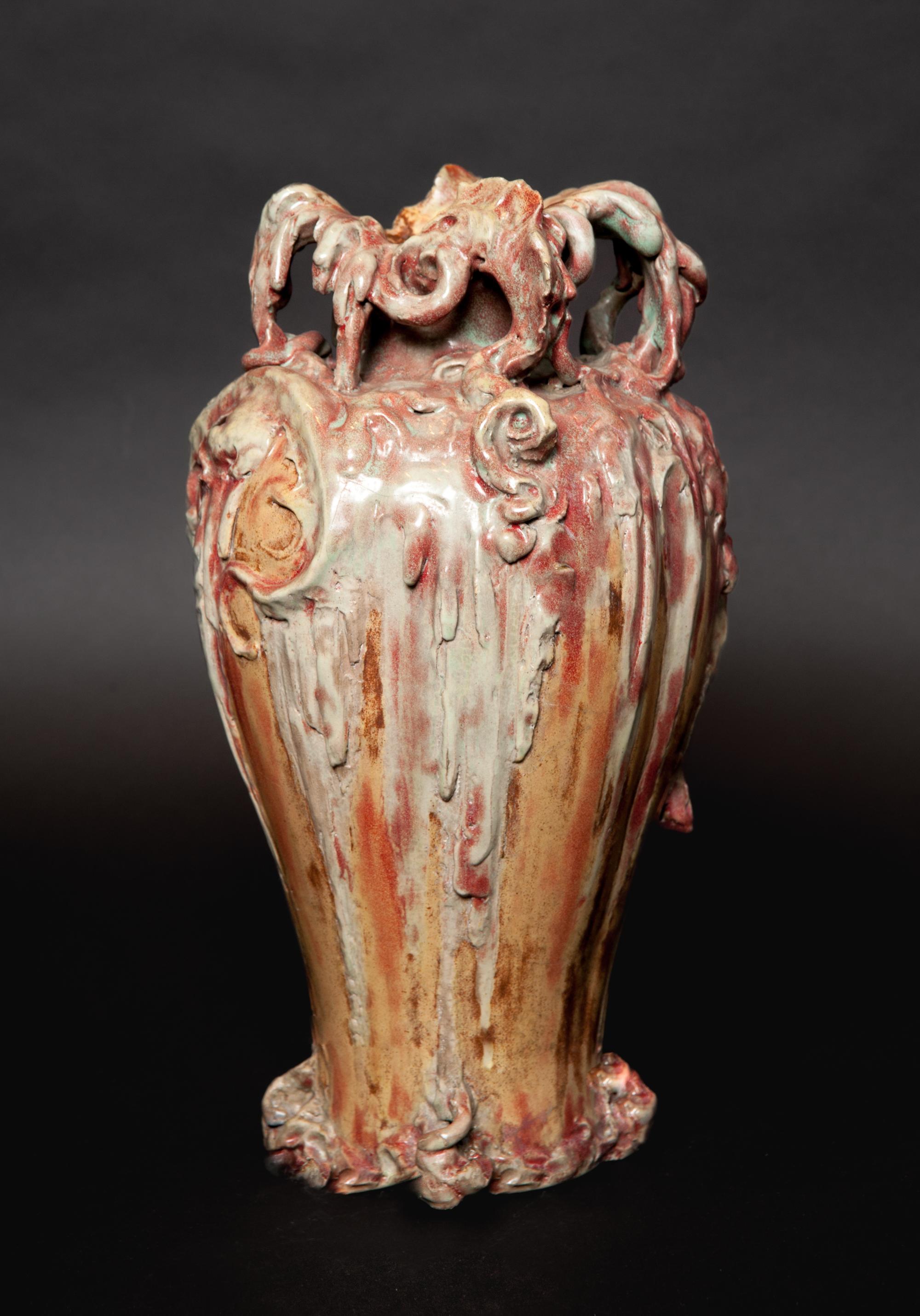 Art Nouveau Vase with Salamanders, School of George Hoentschel In Good Condition For Sale In Chicago, US