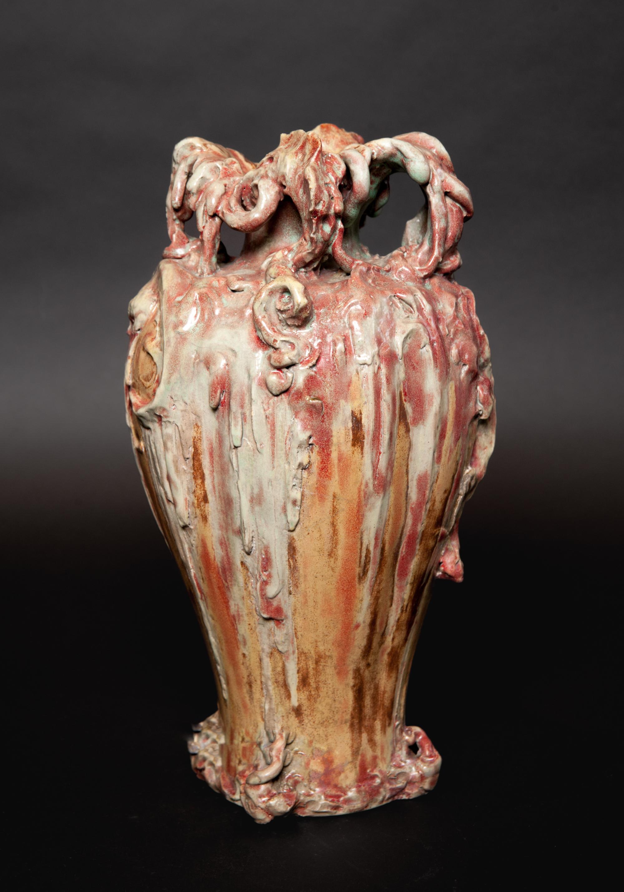 Early 20th Century Art Nouveau Vase with Salamanders, School of George Hoentschel For Sale